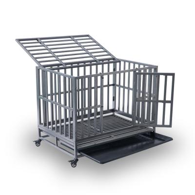 China Breathable Portable Dog Crates Single Door Folding Cat Crates Stainless Steel Animal Pet Cage for sale