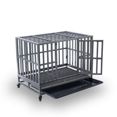 China Foldable Large Double Door Breathable Metal Dog Crate Heavy Duty Dog Crate for sale