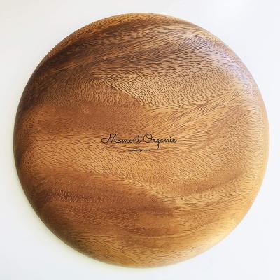 China Sustainable Professional Cheap Home Decorative Wooden Dish Wooden Round Acacia Brown Making Decoration for sale