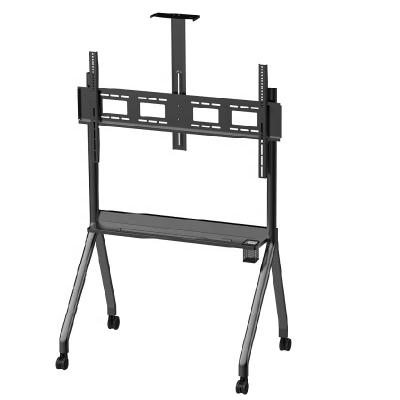 China Steel Mobile Interactive TV Floor Stand Mobile TV Stand Up TV Cart For 55-120 Inch Screens Up To 396lbs for sale