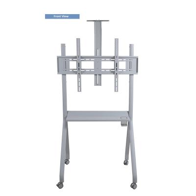 China Modern Steel Height 42-86 Inch Adjustable Mobile TV Stand 100kg Loading Capacity Trolley For Exercising Room for sale