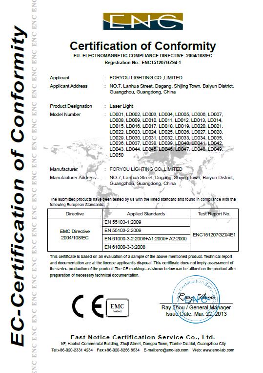 CE - Guangzhou Foryou Lighting Co., Limited