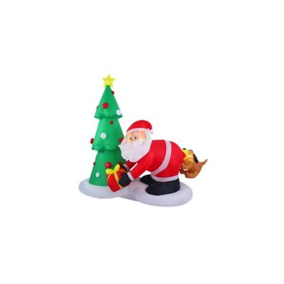 China Polyester Inflatable Santa Ride The Tree Christmas Party Ornaments For Yard Decoration for sale