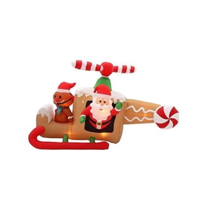 China Outdoor Inflatable Santa Airplane For Christmas Decoration 6FT/8FT for sale