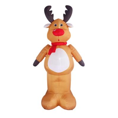 China 8FT Outdoor and Indoor Used Inflatable Reindeer Holding Wear Neck Scarf for Yard Decoration for sale