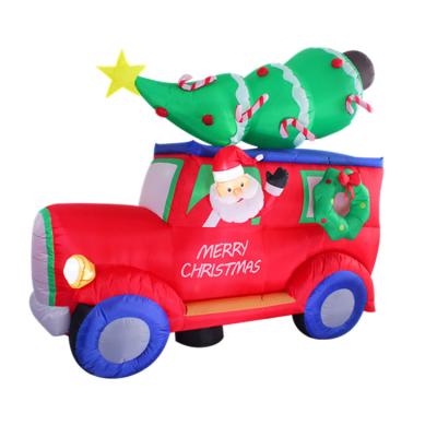 China Popular Inflatable Driving Santa Claus Christmas Gift For Christmas Yard Decoration for sale