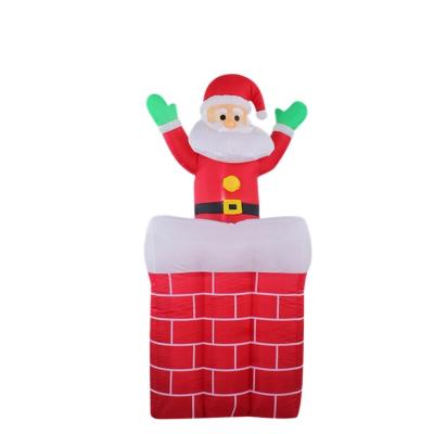 China Chimera Holiday Decorate 5ft Inflatable Christmas Santa In Chimney For Yard Decoration for sale