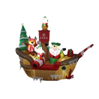 China Handmade inflatable corsair with Santa for Christmas yard decoration for sale