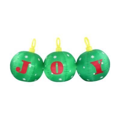 China Polyester Christmas Balls Inflatable Joy LED Light For Yard Decoration for sale