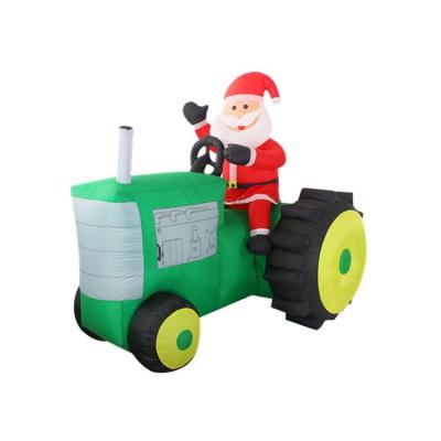 China Christmas Outdoor Used Inflatable Santa on Farm Tractor for Yard Decoration for sale