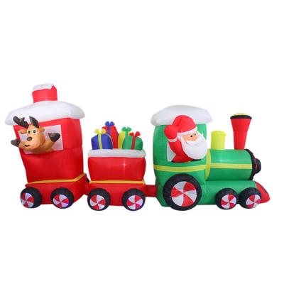 China Holiday/Christmas Decoration Inflatable Santa and Penguins on the Train Christmas Yard Decoration for sale