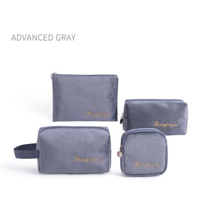 China Fashion Fashion Suede Customized Travel Cosmetic Bag Wholesale Portable Cosmetic Bag for sale