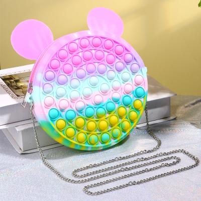 China 2021 new fashion silicone noise push bubble bag unisex fashion diagonal shoulder bag for sale