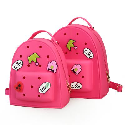 China Cute Cartoon Candy Color Rucksack Waterproof Silicone Children Bag Fashion School Backpack for sale