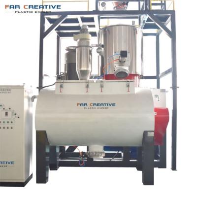 China New design factory hot mix industrial dust collector pvc 300/600 pe and plastic powder mixer cool with low price for sale