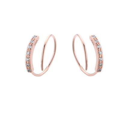 China LIVE4U Trendy New 925 Sterling Silver Small Geometric Zircon Spiral Hoop Earrings For Women Jewelry for sale