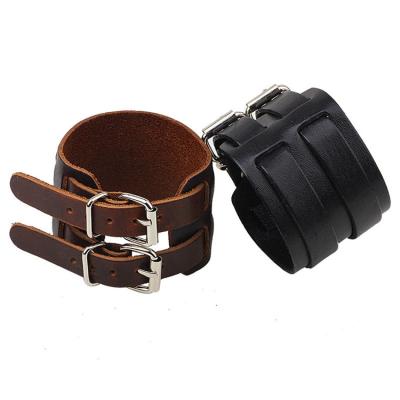 China LIVE4U NEWEST FASHIONABLE Men's Belt Buckle Strap Wide Adjustable Wristband Cuff Genuine Leather Strap for sale