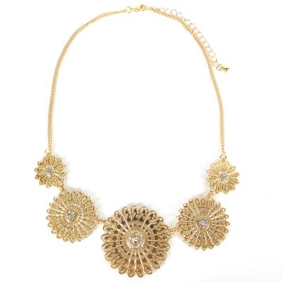 China Wholesale LIVE4U ALLOY Gold Zinc Alloy Chain Flower Pendant Necklace RS19NN49 for sale