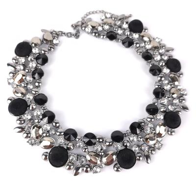 China Custom Fashion Statement Boho Chunky Velvet Rhinestone Choker Necklace Luxury BOHEMIA For Women Jewelry for sale