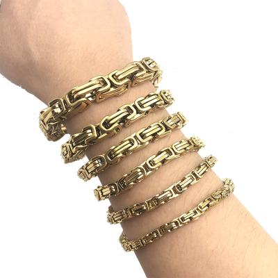 China LIVE4U RS20FBC02 Byzantine Chain Stainless Steel Bracelet Men New Jewelry Gold Casual/Sporty Motorcycle for sale