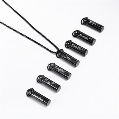 China LIVE4U 316 Stainless Steel Jewelry Cylinder Vertical Bar Casual/Sports Urn Cremation Pendant Necklace for sale