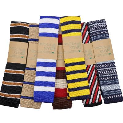 China Red Brown Navy Men's Leisure Colorful Striped Knitted Classic Accessory Hot Fashion Tuxedo Suit Party Slim Skinny Headscarf Gift for sale