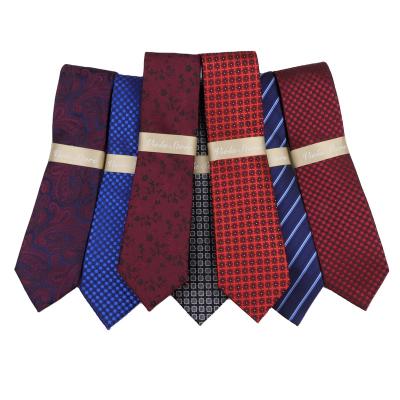 China Polyester Striped Floral Necktie Fashion Vintage Plaid 7cm Tuxedo Tie Tie Gift Mens Scarf Black Blue Red Formal Wedding Accessory for sale