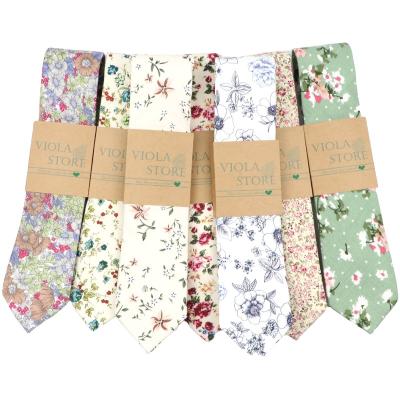 China : New Beautiful 6cm Cotton 100% Soft Fashion Women&Men Tie Floral Print Wedding Groom Suits Tuxedo Gift Tie Shirt Casual Accessory for sale