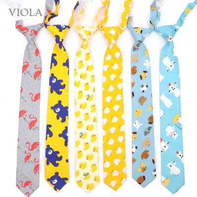 China Lovely Novelty Cartoon Duck Dog Bear Elephant Boys Girls Kids Daily Cotton Necktie Bow Ties Children 5cm Elastic Cute Animal Print Party for sale