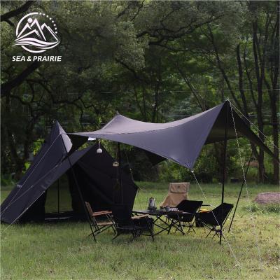 China Large Galaxy Glamping Hexagonal Grassland Sea Canopy Camping Tent Rainproof Outdoor Super Portable Sun Protection Canopy for sale