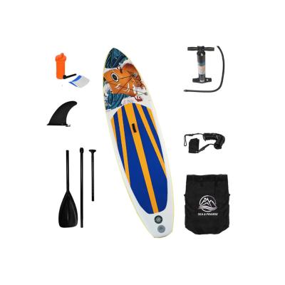 China New Design Eco-friendly SEA&PRAIRIE Wholesale Folding Paddle Board 10.6ft SUP Inflatable Surfboard Paddle Board Surfing Board for sale