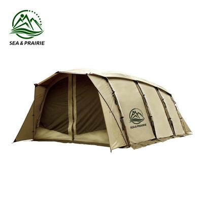 China Breathable SEA&PRAIRIE Manufactures Pop Up Portable Large 8-10 Person Camping Extended Event Tent Soccer Fans Outdoor Tent for sale