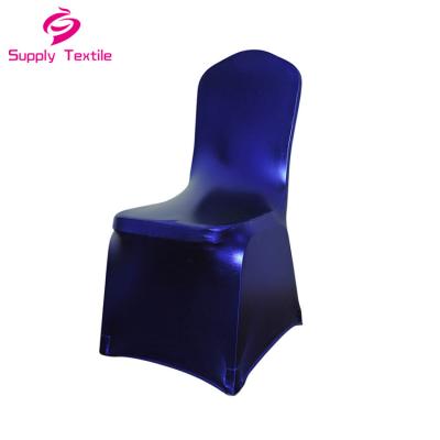 China Simple Hot Selling Metallic Spandex Lycra Chair Cover For Party Banquet Chair Decoration for sale