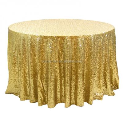 China Oilproof Sequin Table Cloth Gold Table Cloth For Wedding for sale