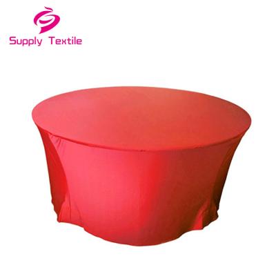 China Banquet 6FT Wholesale Disposable Red Spandex Tablecloth Table Cover for sale