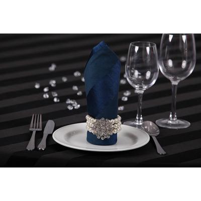 China Disposable 5 Star Hotel Polyester Fabric Navy Blue Table Cloth Towel for sale