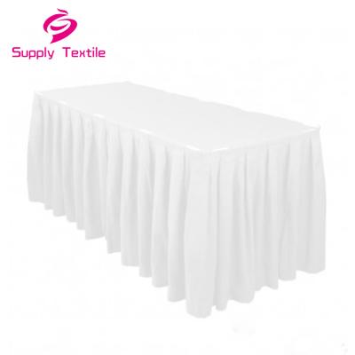 China Polyester Waterproof Wholesale Multicolor Wedding Banquet Party Tablecloth Square Skirt for sale