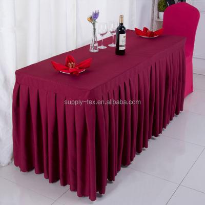 China Simple Fancy Table Border Red Skirt Table Cloth for Wedding Christmas Decoration for sale