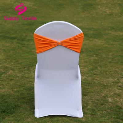 China High Quality Disposable Spandex Chair Sash Lycra Custom Chair Bandage With Round Buckle for sale