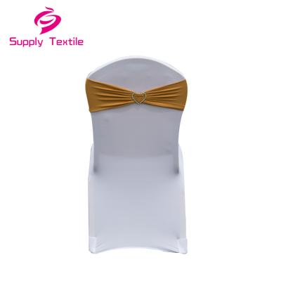 China Rose Gold Sashes Factory Price Disposable Spandex Cheap Chair Sash With Bands In Loop Chair Cover for sale