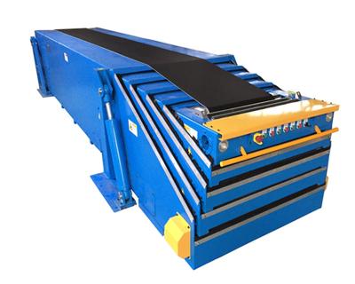 China Wear-resistant package loading and unloading of telescopic belt conveyor for inbound outbound truck containers and trailers for sale