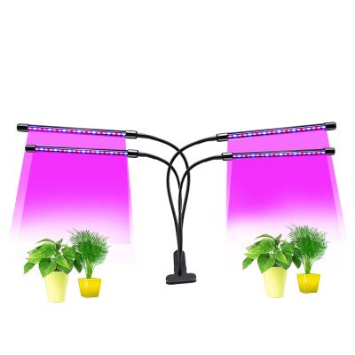 China Seed Starting Dropshipping Minger LED Grow Light Full Spectrum Led Grow Lights Four Heads Grow Light For Plants for sale