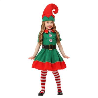 China High Quality Universal Green Cosplay Cartoon Costume Family Pack Parent-child Equip Children's Green Elf Costume Christmas For Stage Costume for sale