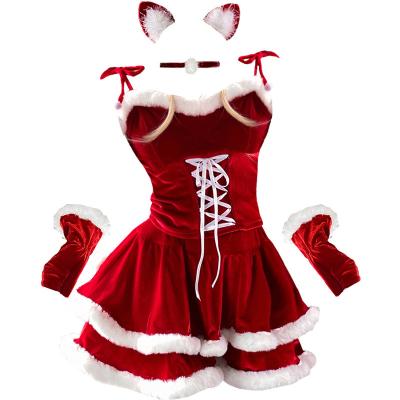 China Christmas best-selling red sexy costume wholesale Amazon Christmas stage performance adult female Santa Claus costume for sale