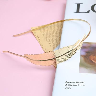 China Fashion Korean version of soft wash headband small headdress thin band large fresh metal sheet for sale