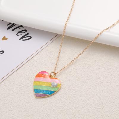 China Cute Love Fashion Jewelry Necklace Women's Long Rainbow Gift Children's Pendant for sale