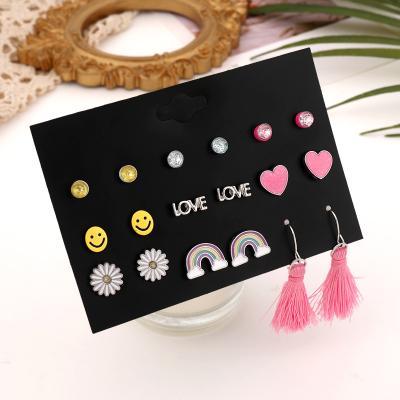 China Trendy ol fashion spring and summer border earrings flower peach heart Ghost letter jewelry earrings device the beautiful for sale