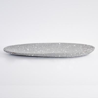 China 100% new design handmade grays with speckled paulownia fruit plate for sale