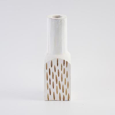 China 100% handmade wooden vases new design retro handmade white paulownia vase for sale