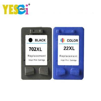 中国 22XL 702 XL 702XL Yes-colored Remanufactured Remanufactured Inkjet Cartridge For Hp Deskjet Officejet J3508 J3606 J3608 J3680 J5508 J5520 販売のため